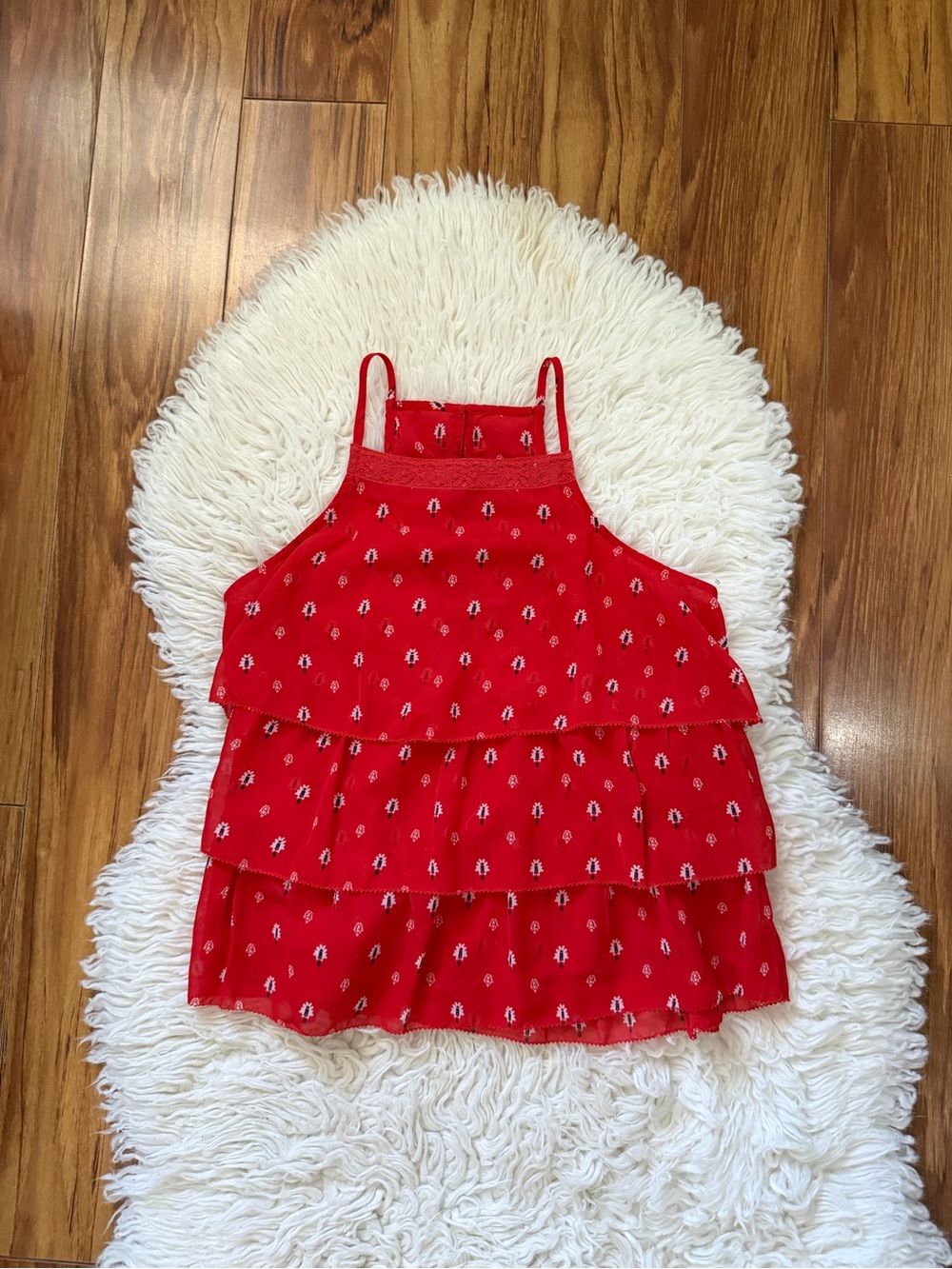Abercrombie & Fitch Red Tiered Floral-Print Camisole